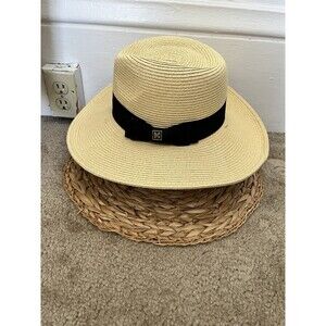 Karen Keith Wide Brim Straw Hat W/ribbon Beach Vacation Cruise Resort Summer